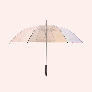 레인보우 투명 우산 반자동버튼 감성